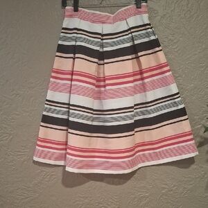 New York & Company Pink and Black Knee-Length A-Line Skirt